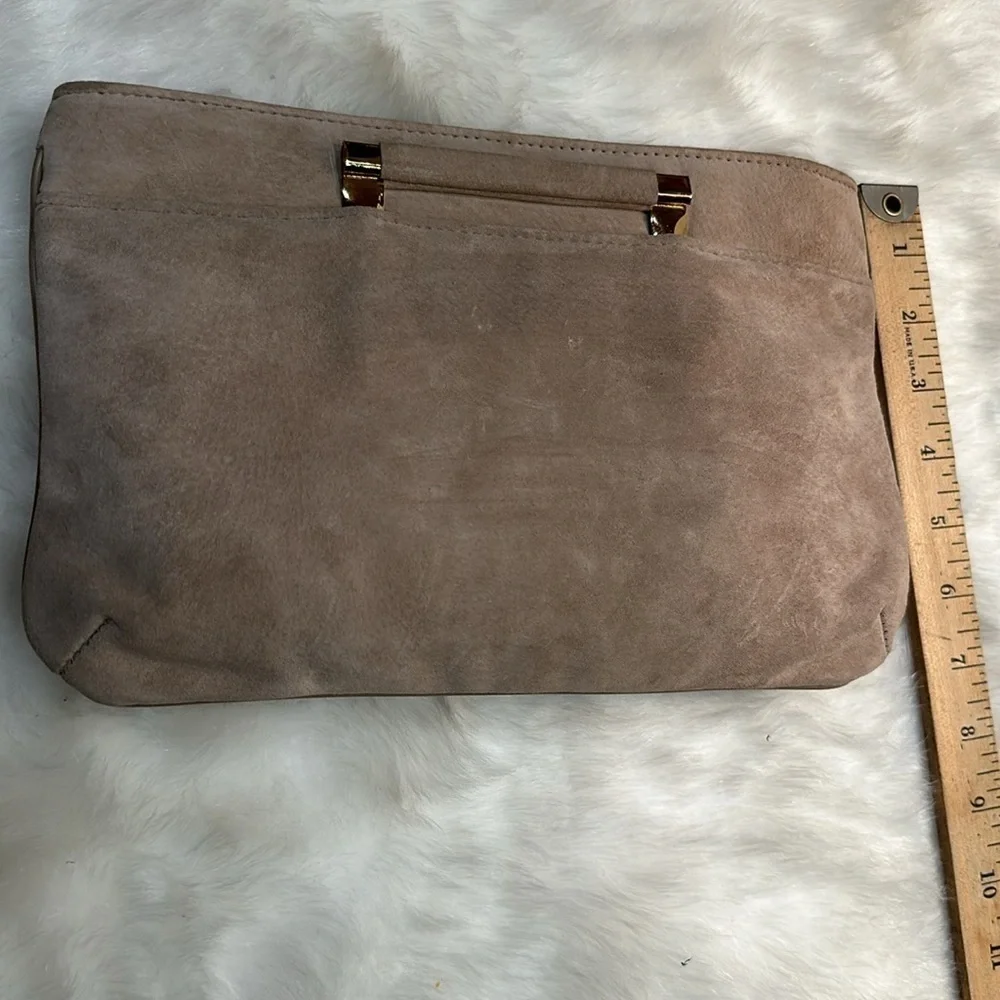 NWT vintage, hush puppies tan handbag, super -suede pig, skin, leather